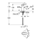 Смеситель для раковины GROHE BauEdge, хром (32858000)