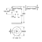 Раковина свободностоящая GROHE Essence Ceramic 45 см, альпин-белый (3960900H)