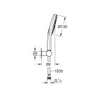 Душевой набор GROHE Rainshower SmartActive 130, 3 режима, 1500 мм, 9,5 л/мин, белая луна (26580LS0)