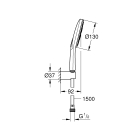 Душевой набор GROHE Rainshower SmartActive 130, 3 режима, 1500 мм, 9,5 л/мин, белая луна (26581LS0)