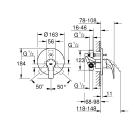 Смеситель для ванны GROHE Start Curve скрытого монтажа, в комплекте с монтажной частью, хром (29115000)