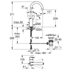 Смеситель для раковины GROHE BauEdge, L-size, хром (23760000)