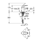 Смеситель для раковины однорычажный 1/2" GROHE Swift S-Size, хром (24318001)
