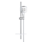 Душевой гарнитур GROHE Rainshower SmartActive 130 Cube с мыльницей, 3 режима струи, душевая штанга 600 мм, 9,5 л/мин, хром (26584000)
