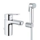 Смеситель для раковины GROHE BauEdge с цепочкой и гигиеническим душем, S-Size, хром (23757000)