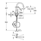 Смеситель для кухни GROHE BauCurve, хром (30547000)