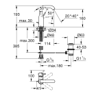 Смеситель для раковины GROHE Essence с донным клапаном, M-size, холодный рассвет матовый (23462GN1)