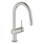 Смеситель для кухни GROHE Minta Touch сенсорный с вытяжным душем, суперсталь (31358DC2)