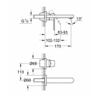 Внешняя часть смесителя для раковины GROHE Eurosmart Cosmopolitan на 2 отверстия, S-Size, хром (19381000)