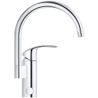 Смеситель для кухни GROHE Eurosmart с функцией экономии воды и интегрированным запорным клапаном, хром (33490002)