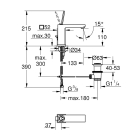 Смеситель для раковины GROHE Eurocube Joy с донным клапаном, M-size, хром (23657000)