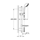 Душевой гарнитур GROHE Relexa Ultra 100 с мыльницей, 3 режима струи, душевая штанга 600 мм, 5 л/мин, хром (27132000)