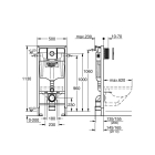 Комплект инсталляции для унитаза GROHE Rapid SL 4 в 1 с панелью смыва Nova Cosmopolitan, хром (38813001)