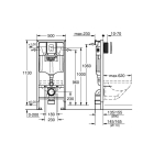 Комплект инсталляции для унитаза, GROHE Rapid SL 5 в 1 с панелью смыва Skate Cosmopolitan, хром (38827000)