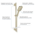 Душевой гарнитур GROHE Rainshower SmartActive 130 Cube, 3 вида струй, никель матовый (26585EN0)