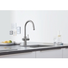 Смеситель для кухни GROHE Blue Home с системой фильтрации, охлаждения и газирования воды, Wi-Fi, суперсталь (31541DC0)
