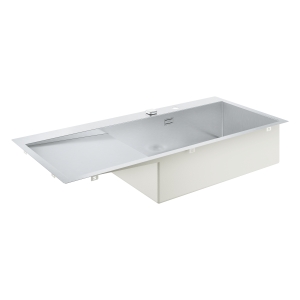 Мойка GROHE K1000 80-S 116/52 1.0 с корзинчатым вентилем, нержавеющая сталь (31582SD1)