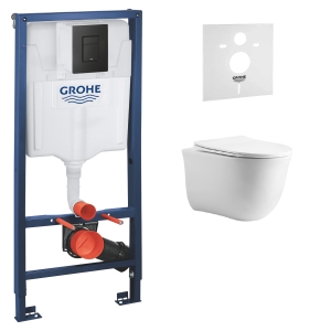 Комплект инсталляции GROHE 38811KF0-B/S с унитазом Aquatek КЛАССИК и сиденьем с микролифтом (NW0151)