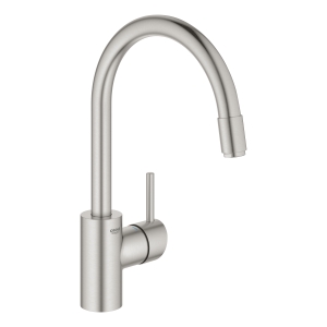 Смеситель для кухни GROHE Concetto с вытяжным изливом, суперсталь (32663DC3)