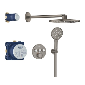Душевая система GROHE Grohtherm SmartControl с термостатом для душа, темный графит матовый (34863AL0)