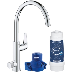 Смеситель для кухни GROHE Blue Pure BauCurve с функцией фильтрации, с фильтром в комплекте, хром (119709)