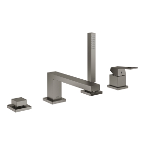 Смеситель для ванны GROHE Eurocube на 4 отверстия, на край ванны, темный графит матовый (19897AL1)