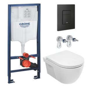 Комплект инсталляции GROHE Solido 38811KF0 с унитазом AQUAme AQM2011 и сиденьем с микролифтом (NW0302)