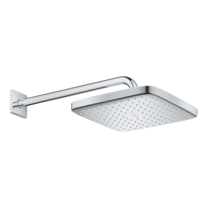 Верхний душ GROHE Tempesta Cube 250, 9,5 л/мин, 1 режим, 380 мм, хром/белый (26687000)