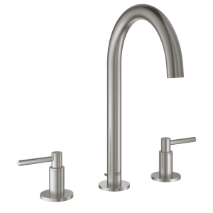 Смеситель для раковины GROHE Atrio двухвентильный на 3 отверстия, суперсталь (20009DC3)