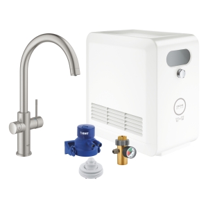 Смеситель для кухни GROHE Blue Professional с функцией фильтрации, с системой охлаждения и газирования воды, Wi-Fi, суперсталь (31323DC2)