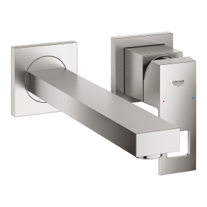 Внешняя часть смесителя для раковины GROHE Eurocube на 2 отверстия, M-Size, суперсталь (23447DC0)