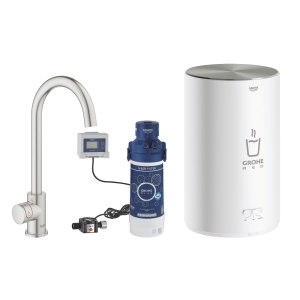 Смеситель для кухни GROHE Red Mono и бойлер Red M-size, суперсталь (30085DC1)