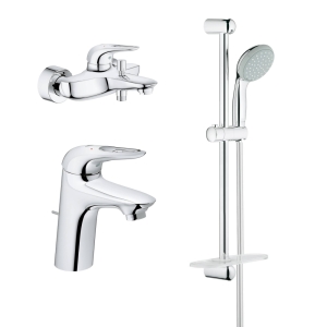 Комплект смесителей GROHE Eurostyle с душевым гарнитуром, хром (124416)
