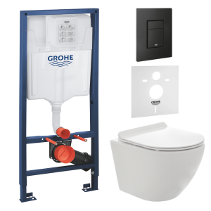Комплект инсталляции GROHE 38811KF0 с унитазом AQUAme AQM2002 и сиденьем с микролифтом (NW0172)