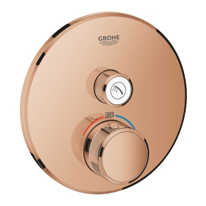 Внешняя часть термостата для душа GROHE Grohtherm SmartControl на 1 потребителя, круглая, теплый закат глянец (29118DA0)