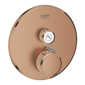 Внешняя часть термостата для душа GROHE Grohtherm SmartControl на 1 потребителя, круглая, теплый заказ матовый (29118DL0)