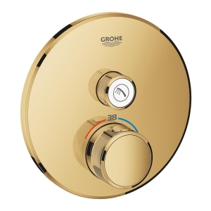 Внешняя часть термостата для душа GROHE Grohtherm SmartControl на 1 потребителя, круглая, холодный рассвет глянец (29118GL0)