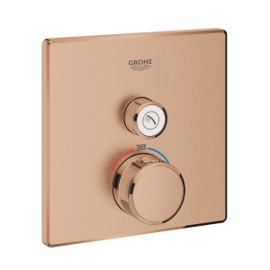 Внешняя часть термостата для душа GROHE Grohtherm SmartControl на 1 потребителя, квадратная, теплый закат матовый (29123DL0)
