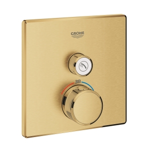 Внешняя часть термостата для душа GROHE Grohtherm SmartControl на 1 потребителя, квадратная, холодный рассвет матовый (29123GN0)