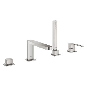 Смеситель для ванны GROHE Plus на 4 отверстия, на край ванны, суперсталь (29307DC3)
