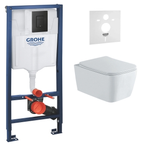 Комплект инсталляции GROHE 38811KF0-B/S с унитазом Aquatek ЛИБРА New и сиденьем с микролифтом (NW0152)