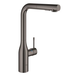 Смеситель для кухни GROHE Essence с вытяжным душем, темный графит глянец (30270A00)