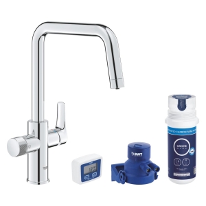 Смеситель для кухни GROHE Blue Pure Start с функцией фильтрации, с угольным фильтром в комплекте, хром (30596000)