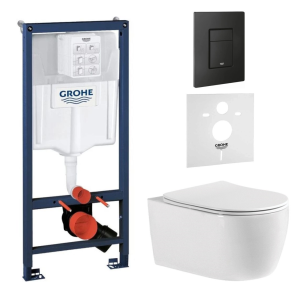 Комплект инсталляции GROHE 38811KF0 с унитазом Aquatek ЕВРОПА New и сиденьем с микролифтом (NW0192)