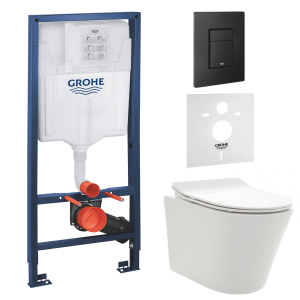 Комплект инсталляции GROHE 38811KF0 с унитазом AQUAme AQM2001 и сиденьем с микролифтом (NW0171)