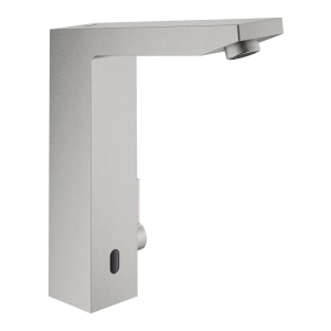Смеситель для раковины GROHE Eurocube E инфракрасный, с регулировкой температуры, питание от батареи 6V, суперсталь (36441DC0)