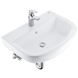 Набор для ванной GROHE Bau Ceramic: раковина, смеситель, угловые вентили, сифон для раковины (39644000)