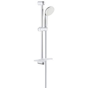 Душевой гарнитур GROHE Tempesta 100 с мыльницей, 2 режима струи, душевая штанга 600 мм, 5,7 л/мин, хром/белый (27926001)