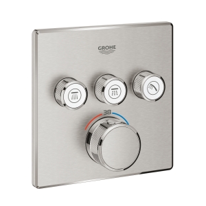 Внешняя часть термостата для ванны и душа GROHE Grohtherm SmartControl на 3 потребителя, суперсталь (29126DC0)