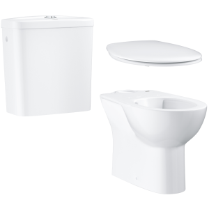 Унитаз напольный GROHE Bau Ceramic с бачком и сиденьем c микролифтом (NW0079)